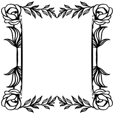 Tebrik kartları, davet kartları, eşsiz süslü, çiçek çerçevesi kalabalık. Vektör