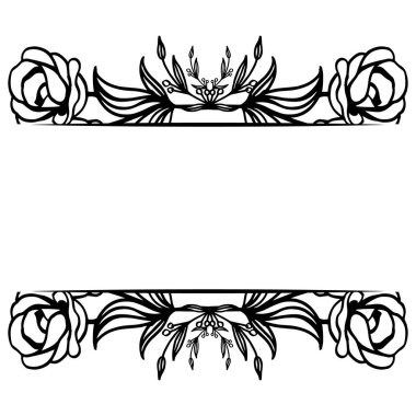 Tebrik kartları, davet kartları, eşsiz süslü, çiçek çerçevesi kalabalık. Vektör