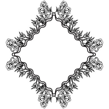 Tasarım için şablon, tebrik kartı, davet kartı, zarif tarzı çiçek çerçevesi ile. Vektör