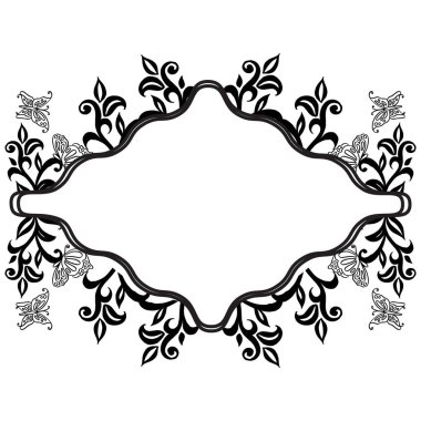 Tasarım elemanı beyaz arka planda izole, çiçek çerçevesi çizim, çeşitli kart tasarımı ile. Vektör