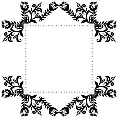 Güzel çiçek çerçevesi ile davetiye, tebrik kartı, dekorasyon. Vektör