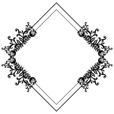 Vintage çiçek çerçevesi, çeşitli tasarım tebrik kartı, stil benzersiz ve zarif. Vektör