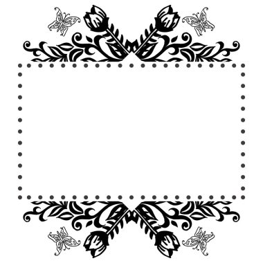 Vintage çiçek çerçevesi, çeşitli tasarım tebrik kartı, stil benzersiz ve zarif. Vektör