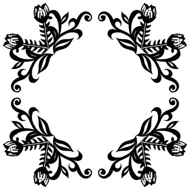 Vintage çiçek çerçevesi, çeşitli tasarım tebrik kartı, stil benzersiz ve zarif. Vektör