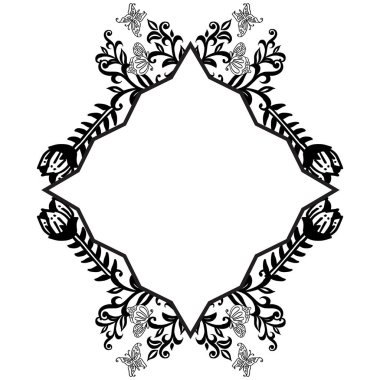 Siyah ve beyaz çiçek desen tasarım, dekorasyon tebrik kartı. Vektör