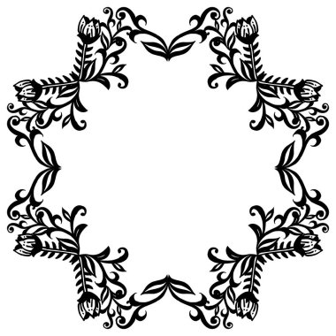 Siyah ve beyaz çiçek desen tasarım, dekorasyon tebrik kartı. Vektör