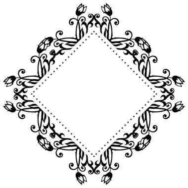 Çizim çelenk çerçevesi, Vintage kart için, tebrik kartı. Vektör