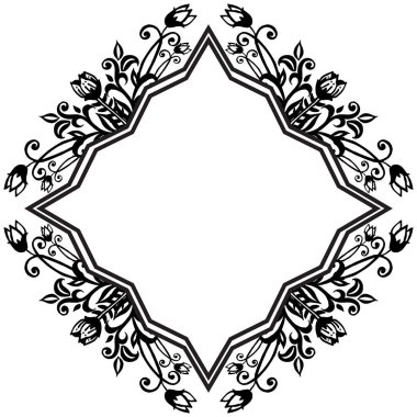 Çiçek çerçevesi, kart çeşitli şekli ile benzersiz desen. Vektör
