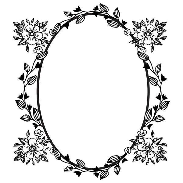 Modern style frame with flower decor element. Vector — Stock Vector