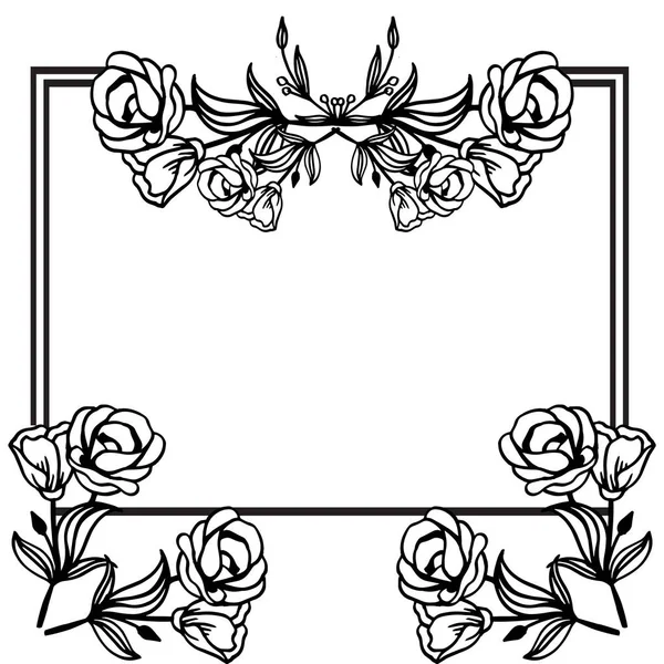 Greeting cards, invitation cards, with ornate of unique, crowd of flower frame. Vector — Stock Vector
