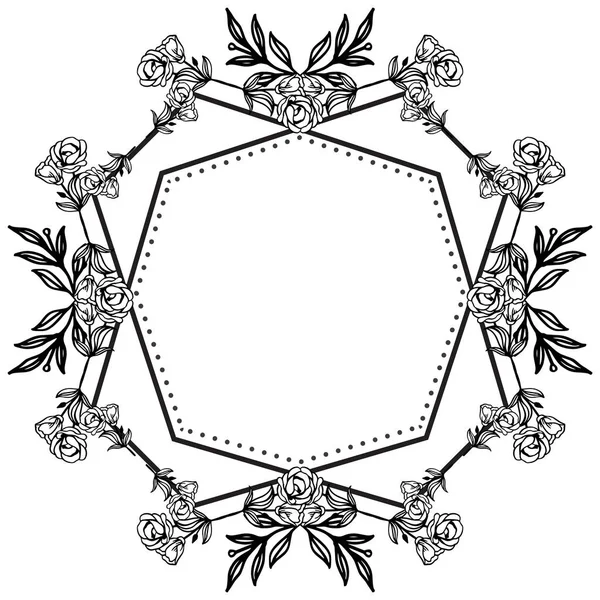 Πρότυπο των διαφόρων καρτών, σιλουέτα λουλούδι πλαίσιο, με χρώμα μαύρο λευκό. Διάνυσμα — Διανυσματικό Αρχείο