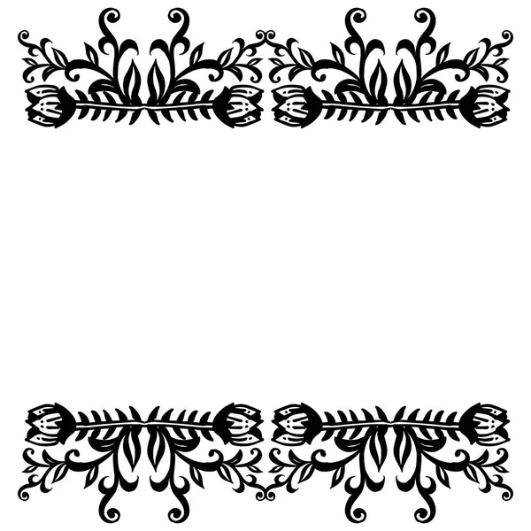 Motif floral noir et blanc, pour carte de vœux de décoration. Vecteur — Image vectorielle