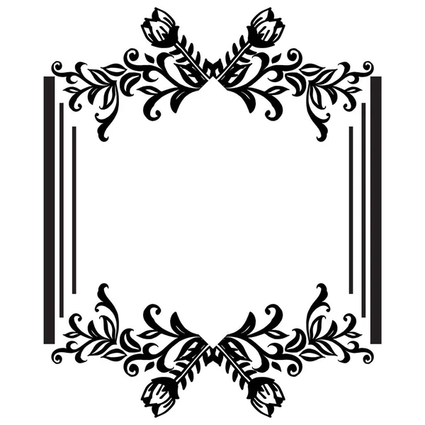 Schwarz-weißes Blumenmuster, zur Dekoration von Grußkarten. Vektor — Stockvektor