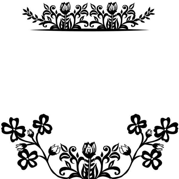 Adorno de tarjetas elegantes, marco floral estilo único. Vector — Archivo Imágenes Vectoriales