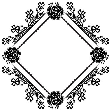 Vintage çiçekler çerçeve, çelenk şekli, düğün davetiyeleri ve Doğum günü kartları için. Vektör