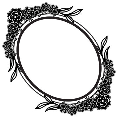 Kart, süslü ve desen çiçek çerçevesi, benzersiz çiçek ve yaprak şekli. Vektör