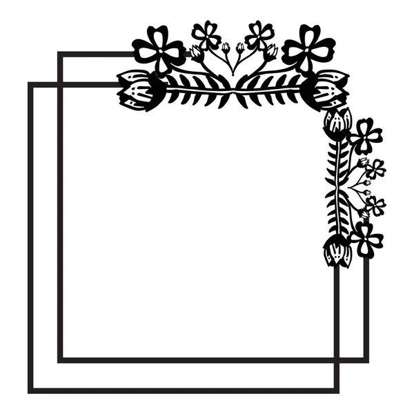 Set ornement cadre floral, isolé sur fond blanc, décoration de carte d'invitation. Vecteur — Image vectorielle