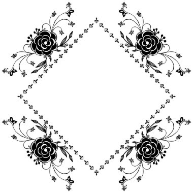 Stil zarif çiçek çerçevesi, beyaz bir zemin üzerinde izole, tasarım kartları özelliği için. Vektör