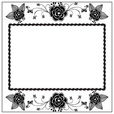 Stil zarif çiçek çerçevesi, beyaz bir zemin üzerinde izole, tasarım kartları özelliği için. Vektör