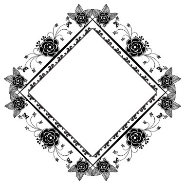 Stil zarif çiçek çerçevesi, beyaz bir zemin üzerinde izole, tasarım kartları özelliği için. Vektör