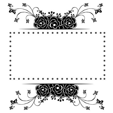Süsleme dekoratif unsurlar tasarım, güzel çiçek çerçevesi, şablon çeşitli kart için. Vektör