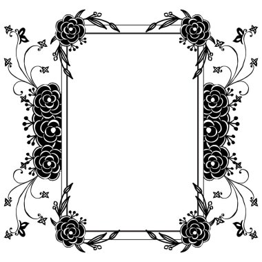 Süsleme dekoratif unsurlar tasarım, güzel çiçek çerçevesi, şablon çeşitli kart için. Vektör