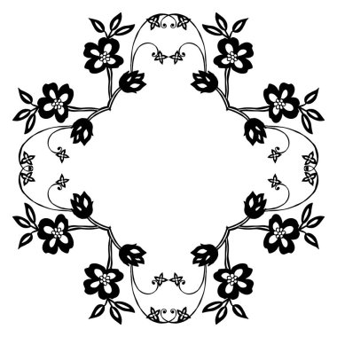 Benzersiz ve zarif çerçeve, dekorasyon tebrik kartı, davetiye ile çiçek tasarım elemanları. Vektör