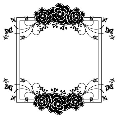 Desen sanat çiçek çerçevesi, dekorasyon kartı, tebrik kartı, davetiye, stil benzersiz. Vektör