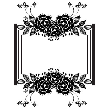 Tebrik kartı, davetiye, benzersiz çiçek çerçevesi ile tasarım elemanı süslü. Vektör