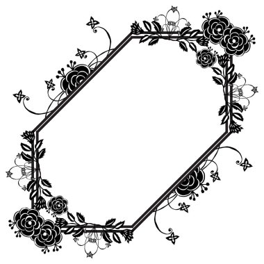 Vintage çerçeve, süsleme sevimli çiçekler, dekorasyon daveti kartı. Vektör