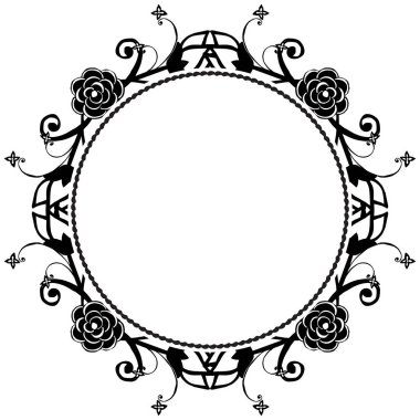 Eleman sınırı, çiçek çerçevesi desen sanatı, Vintage kartlar. Vektör