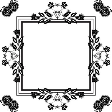 Tasarım Vintage çerçeve, çeşitli çiçek, kart süslü duvar kağıdı. Vektör