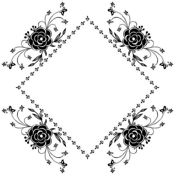 Stylowa, elegancka rama kwiatowa, odizolowana na białym tle, dla funkcji kart projektowych. Wektor — Wektor stockowy