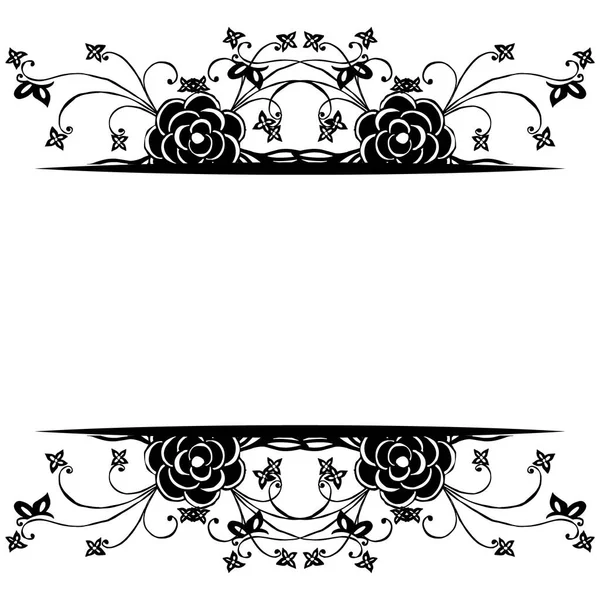 Vorm uniek van bloem frame, ontwerp zwart-wit, voor behang van kaarten. Vector — Stockvector