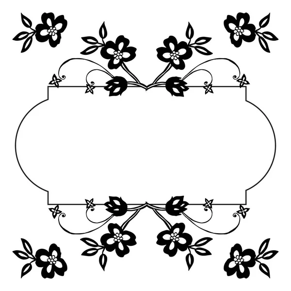 Blomma designelement, med unik och elegant ram, dekoration gratulationskort, inbjudningskort. Vektor — Stock vektor