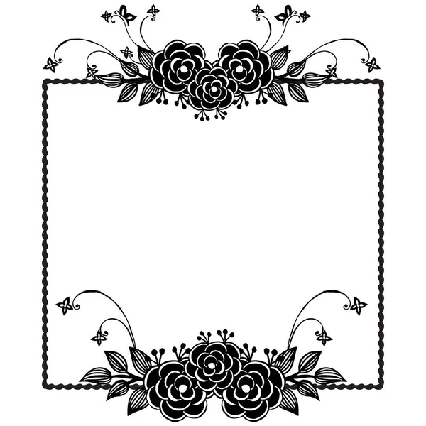 Çeşitli çiçeği çiçek, Vintage çerçeve, tebrik kartı duvar kağıdı için. Vektör