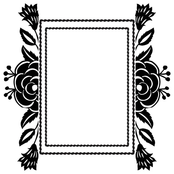 Muster einzigartiger Rahmen, Zeichnung verschiedener Blume und Blatt, Kartenschmuck. Vektor — Stockvektor