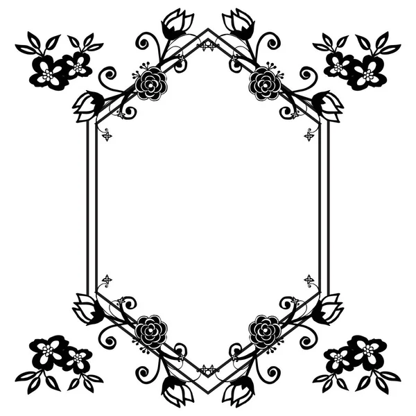 Bordure de l'élément, motif art de cadre de fleur, cartes vintage. Vecteur — Image vectorielle