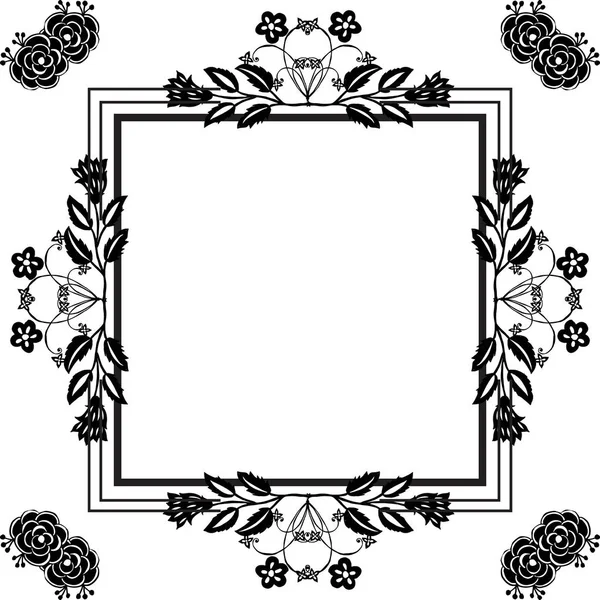 Diseño marco vintage, varias flores, fondo de pantalla adornado de la tarjeta. Vector — Vector de stock