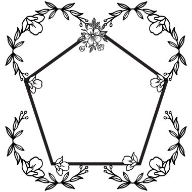 Tebrik kartı için basit süs dekoratif çiçek çerçevesi. Vektör