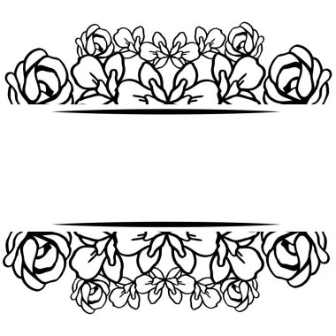 Banner için güzel yaprak çiçek çerçevesi, metin için yer. Vektör