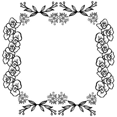 Beyaz arka planda izole basit çiçek çerçevesi ile poster ve kart için tasarım. Vektör