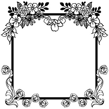 Tebrik kartı, davet kartı, desen sanat çiçek çerçevesi ile. Vektör