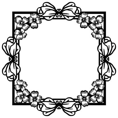 Beyaz arka planda izole çiçek çerçevesi, dekoratif ile Dikişsiz desen. Vektör