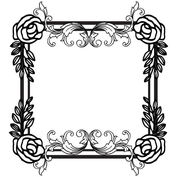 Motif for border of leaves flower frame. Vector — Stock Vector