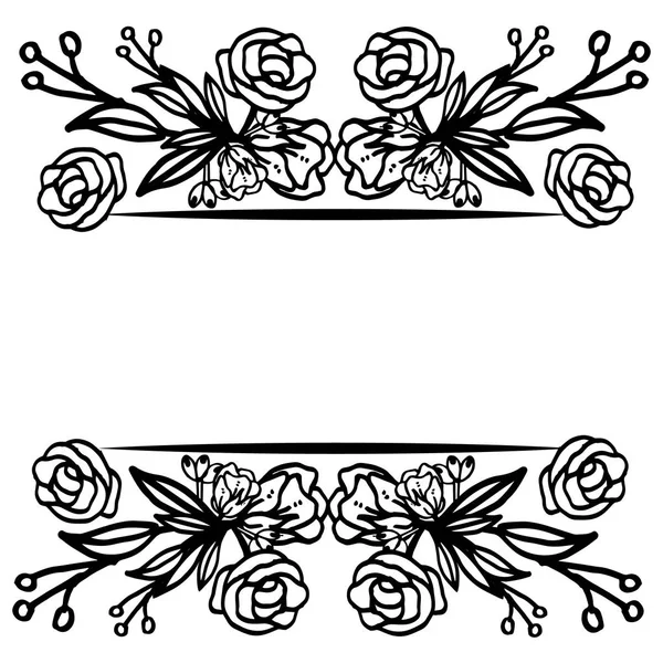 Banner için güzel yaprak çiçek çerçevesi, metin için yer. Vektör