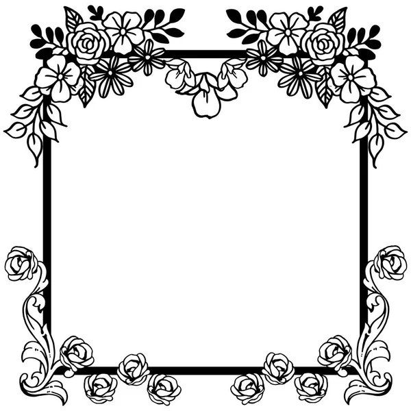 Carte de vœux, carte d'invitation, avec cadre floral motif art. Vecteur — Image vectorielle