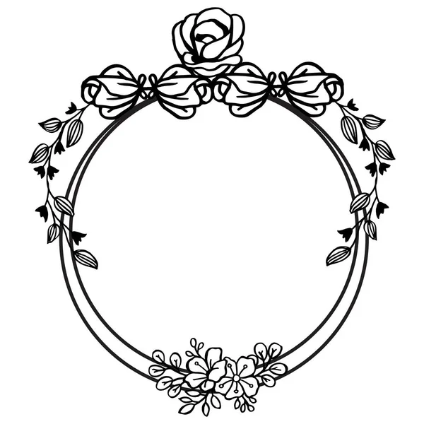 Hermoso marco floral, elemento de diseño dibujado a mano en estilo de boceto. Vector — Vector de stock