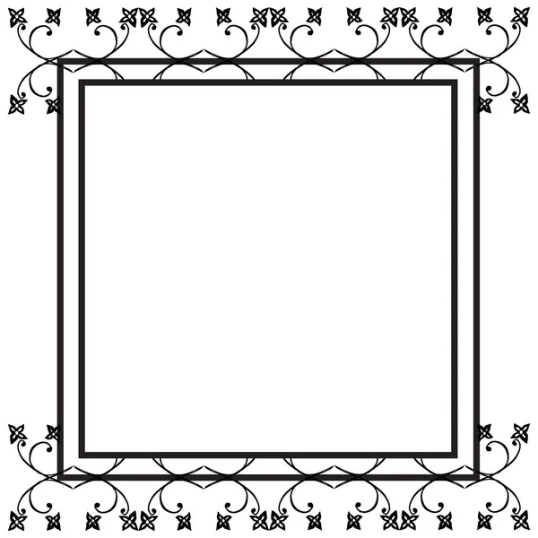 Design plants leaf flower frame, motif for border. Vector — Stock Vector