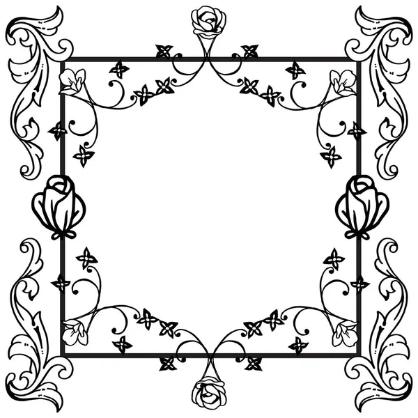 Wreath frame of flower on a white background. Vector — Stock Vector